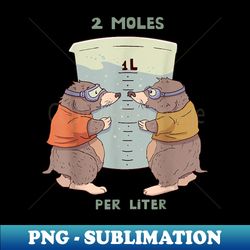 two moles per liter funny science animal pun t - retro png sublimation digital download - boost your success with this inspirational png download