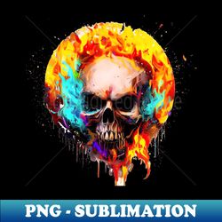 street art skull on fire - premium png sublimation file - spice up your sublimation projects