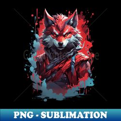 stealthy wolf ninja - retro png sublimation digital download - stunning sublimation graphics