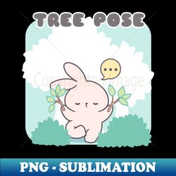 the serenity of the bunny in tree pose yoga - artistic sublimation digital file - bold & eye-catching