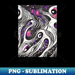 spiral galaxy drawing black hearts abstract - retro png sublimation digital download - spice up your sublimation projects