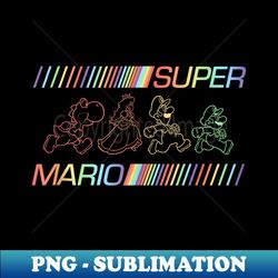 super mario pride group run rainbow gradient - png sublimation digital download - instantly transform your sublimation projects