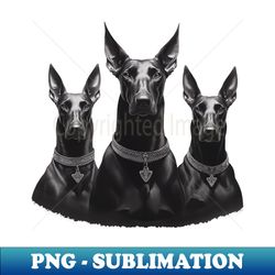 three black dobermans - png transparent sublimation design - spice up your sublimation projects