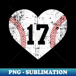 vintage baseball 17 jersey number - decorative sublimation png file - add a festive touch to every day