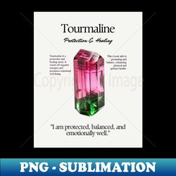 tourmaline crystal meaning card - png transparent sublimation file - spice up your sublimation projects