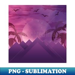 tropical purple mountains - premium sublimation digital download - unleash your creativity