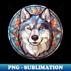 stained glass siberian husky - modern sublimation png file - boost your success with this inspirational png download