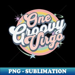 one groovy virgo cute retro design in pastel colors - sublimation-ready png file - add a festive touch to every day