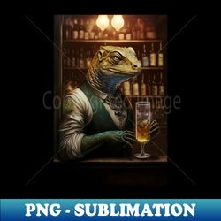 lizard bartender - png transparent sublimation file - unleash your creativity