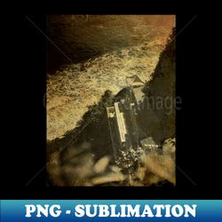 old print photo - cafe on the cliff - png transparent digital download file for sublimation - bold & eye-catching