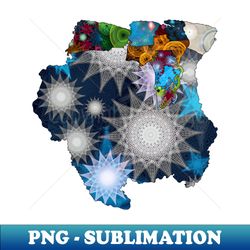 Spirograph Patterned Suriname Districts Map - Creative Sublimation PNG Download - Defying the Norms