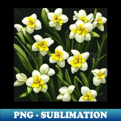 Jonquil Flowers for March - Artistic Sublimation Digital File - Enhance Your Apparel with Stunning Detail