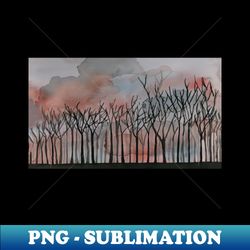 winter sunset original watercolor painting - artistic sublimation digital file - perfect for creative projects