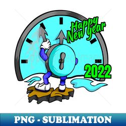 happy new year 2022 clock - signature sublimation png file - perfect for creative projects
