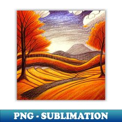 landscape in autumn landscape - artistic sublimation digital file - perfect for sublimation art