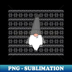 Gilbert the Gonk Holiday Gnome Poinsettia Ugly Christmas Sweater - PNG Transparent Digital Download File for Sublimation - Instantly Transform Your Sublimation Projects