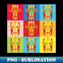 red retro pop art mask pattern - unique sublimation png download - spice up your sublimation projects