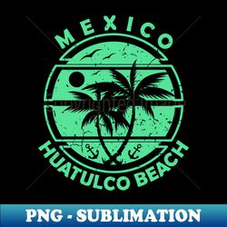 huatulco beach mexico tropical palm trees ship anchor - summer - instant png sublimation download - defying the norms