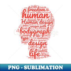human design letters words red - special edition sublimation png file