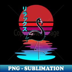 relax - relaxing black flamingo synthwave sunset rirakkusu