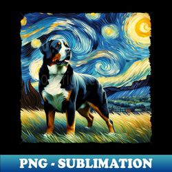 starry greater swiss mountain dog portrait - pet portrait