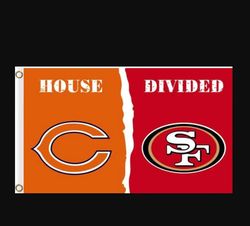 chicago bears and san francisco 49ers divided flag 3x5ft