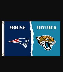 New England Patriots and Jacksonville Jaguars Divided Flag 3x5ft
