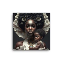 black art of mother and child on canvas african american wall art