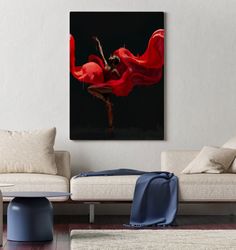 black ballerina art print, black art, black woman, african american woman dancer, wall art on canvas, blm