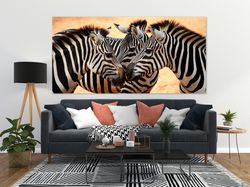 animal wall art, zebras canvas, huge canvas art, nature life, wildlife art, zebra canvas wall decor, zebra family canvas