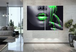 african wall art  canvas african print green canvas art lips svg women wall art trendy wall art lips canvas art  modern