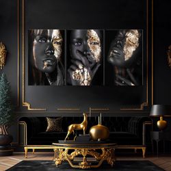 black woman wall art, african woman canvas prints, modern