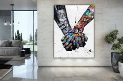 146 pop art canvas banksy love - pop art painting - graffiti painting - street art canvas pop culture wall art - banksy