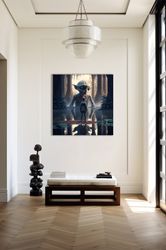 alien & boy canvas wall art, large canvas painting, canvas print, wall decor for child room, living room, bedroom, house