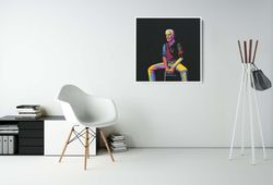 anthony bourdain canvas art poster, mighty portrait, colorful wall art decor, room artwork decor