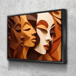 african american wall art  african canvas art  canvas wall art  black history month women faces canvas art