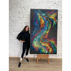 abstract colorful tones paintings on canvas impasto oil painting hand painted fine art for indie room decor