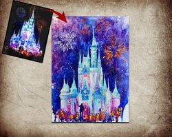 abstract castle paintings on canvas, original colorful painting from from photo, realistic castle painting oil impasto a