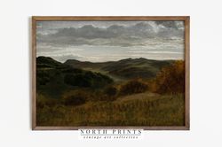 mountain landscape print  vintage oil painting  antique country art printable  299