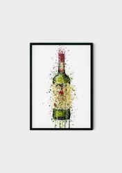 98 jamesons whiskey bottle canvas - jamesons whiskey wall art - whiskey bottle wall art print - jamesons whiskey paintin