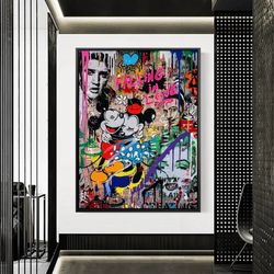 mickey mouse pop art canvas - graffiti painting - pop art poster - mickey pop art painting - disney wall art - disney po