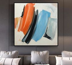 50x50 abstract colorful paintings on canvas minimalist art expressionism brush strokes painting for living room wall dec