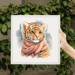 baby tiger print, nursery art prints, kids room decor, baby animals art, nursery wall art, nursery prints, baby shower,