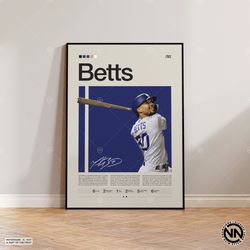 Mookie Betts Poster, Los Angeles Dodgers Poster, Baseball Prints, Sports Poster, MLB Poster, Baseball Wall Art, Sports B