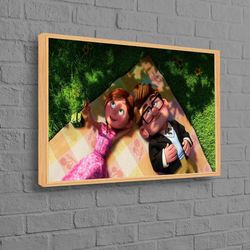 abstract printed, airm house canvas, romantic printed, up carl and ellie printed, movie up artwork, carl and ellie art c