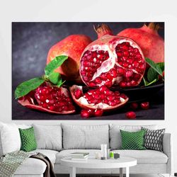 canvas home decor, pomegranate, kitchen printed, abstract canvas decor, red canvas gift, 3d wall art, custom wall decor,