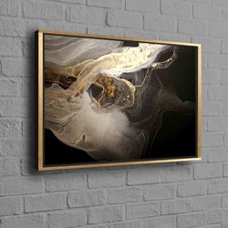 black and gold wall art, gold poster, alcohol ink art, black poster, marble wall art, trendy canvas art, abstract poster