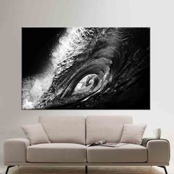 black and white surf, surf art canvas, black and white art, wave photo printed, landscape printed, wave canvas, black an