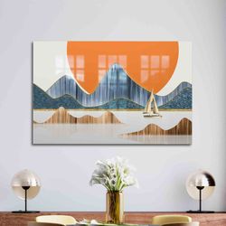glass, tempered glass, glass wall decor, abstract landscape, abstract landscape glass printing, view glass printing,