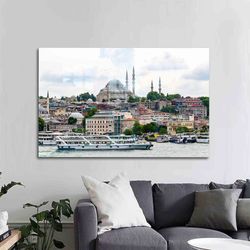 glass, wall art, glass wall art, islamic landscape glass wall art, istanbul landscape wall decor, seascape wall decor,